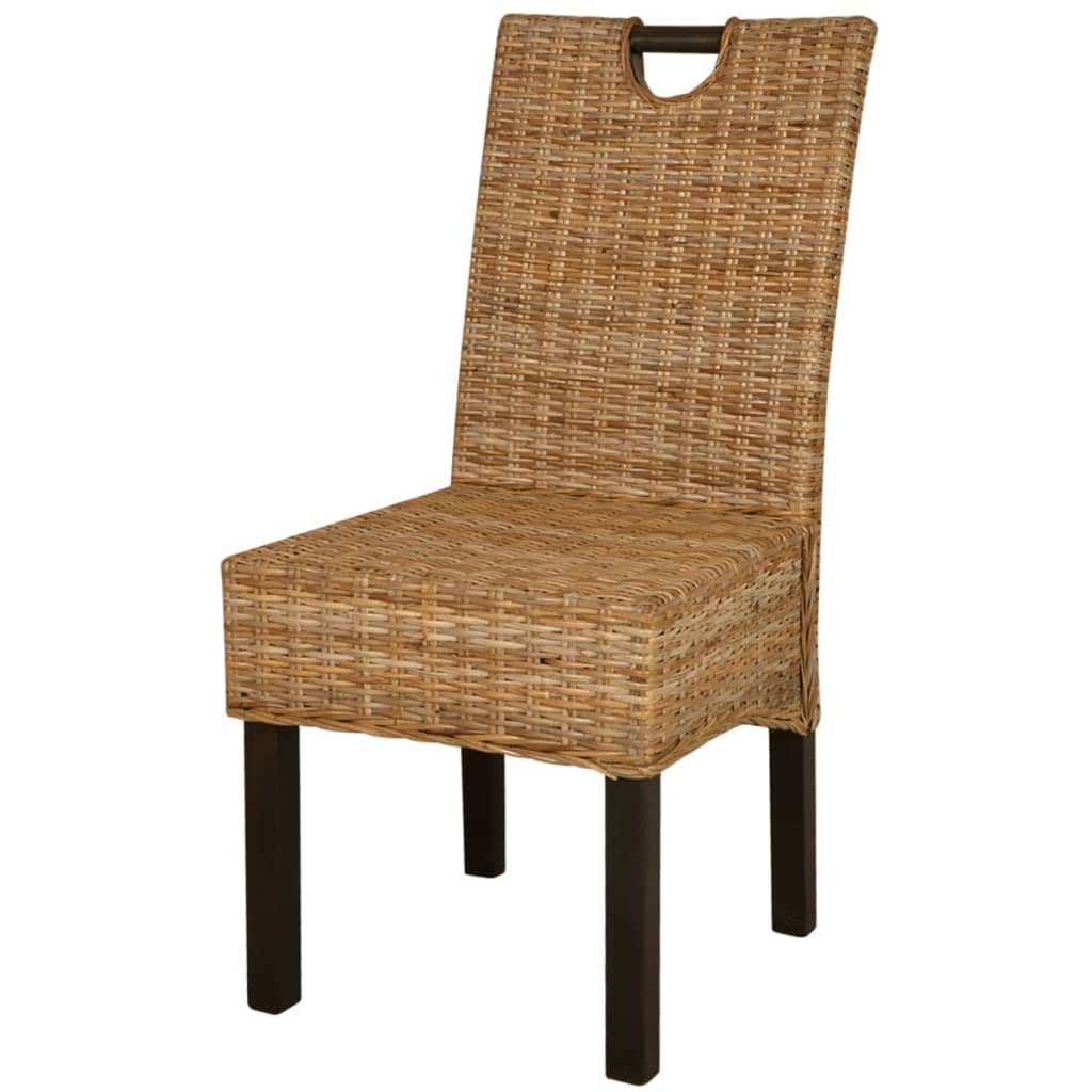 Sedie Sala da Pranzo 2 pz in Rattan Kubu e Legno di Mango cod mxl 47694