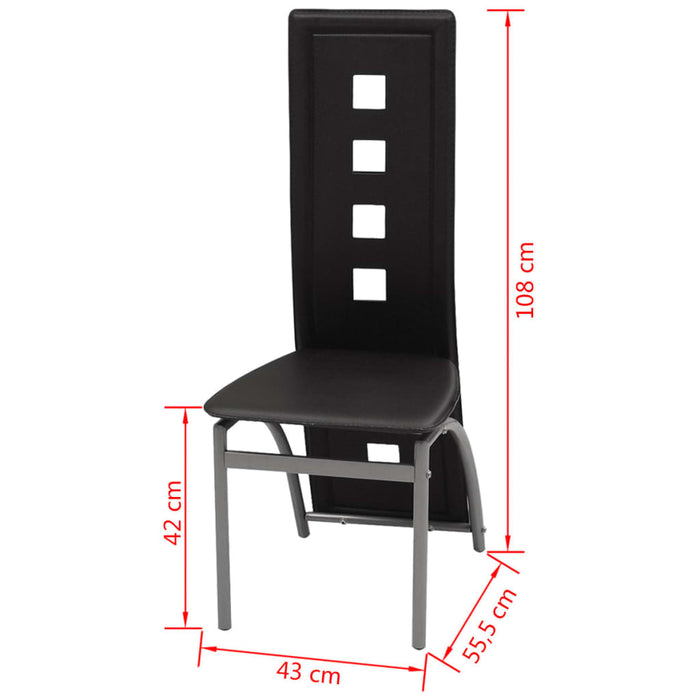 Sedie da Pranzo 4 pz Nere in Similpelle cod mxl 10295