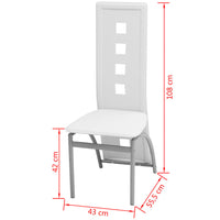 Sedie da Pranzo 4 pz Bianche in Similpelle 243647