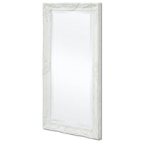 Specchio da Parete Stile Barocco 100x50 cm Bianco 243679