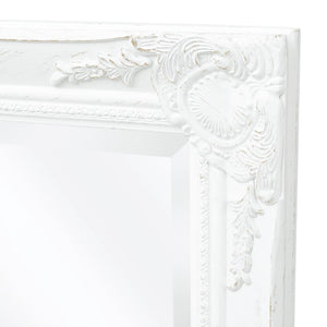 Specchio da Parete Stile Barocco 100x50 cm Bianco 243679