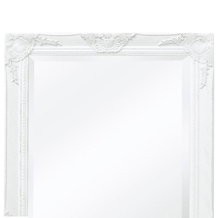 Specchio da Parete Stile Barocco 100x50 cm Bianco 243679