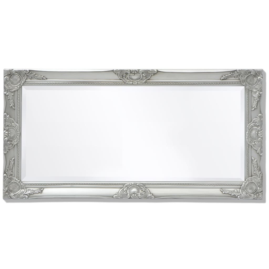 Specchio da Parete Stile Barocco 100x50 cm Argento cod mxl 67828