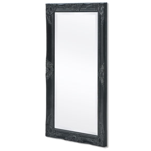 Specchio da Parete Stile Barocco 100x50 cm Nero 243682