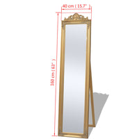 Specchio Autoportante Stile Barocco 160x40 cm Oro 243692