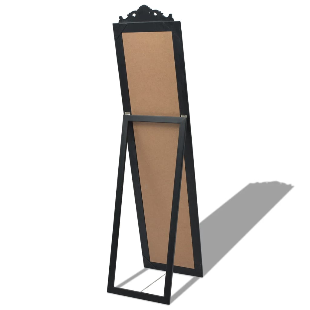 Specchio Autoportante Stile Barocco 160x40 cm Nero 243694