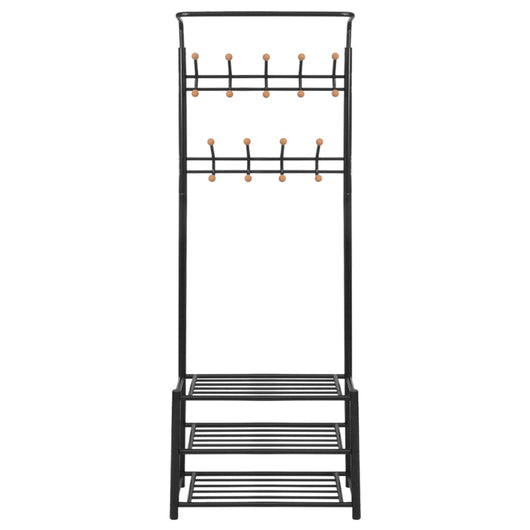 Appendiabiti con Deposito per Scarpe 68x32x182,5 cm Nerocod mxl 127113