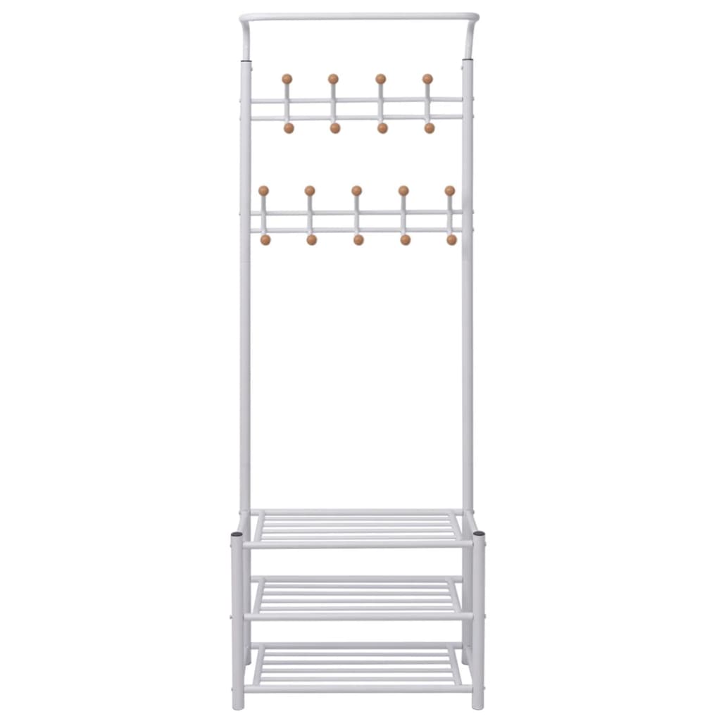 Appendiabiti con Poggiascarpe 68x32x182,5 cm Bianco