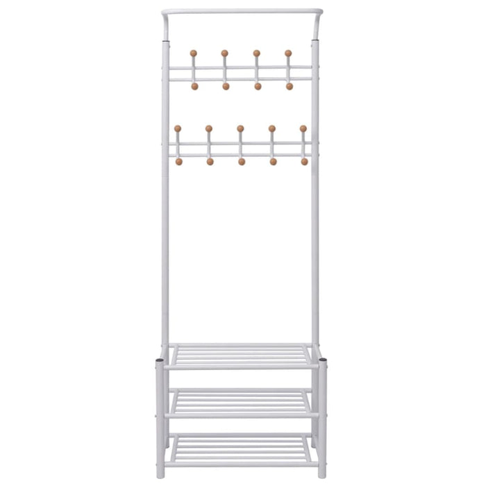 Appendiabiti con Poggiascarpe 68x32x182,5 cm Bianco