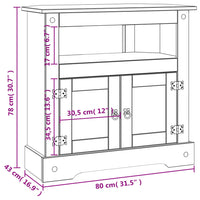 Tavolo Console in Pino Messicano Corona Range 80x43x78 cm 243739