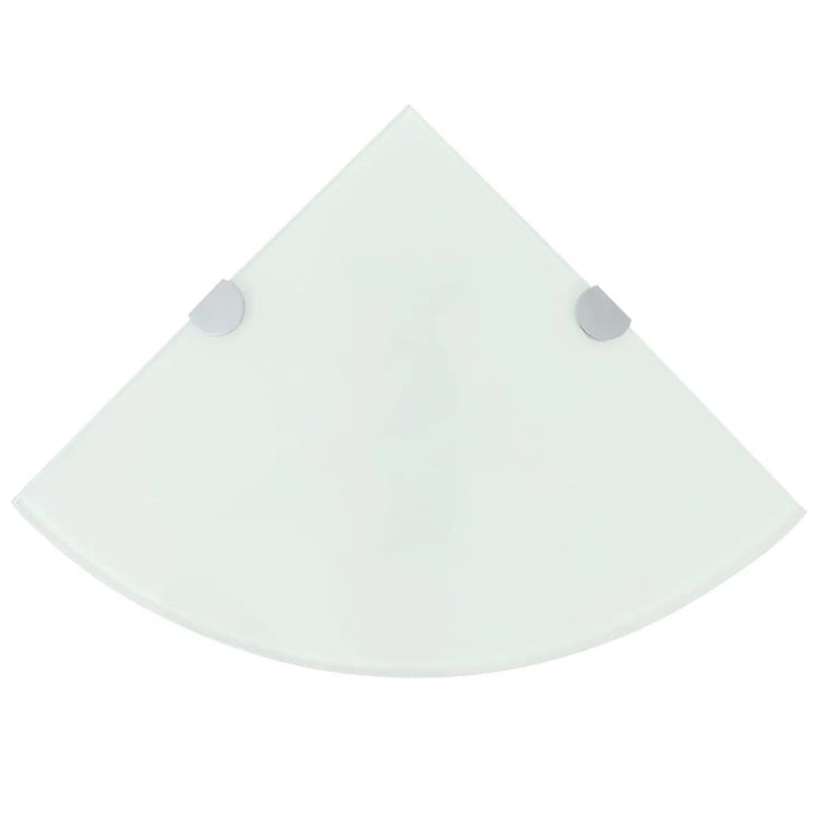 Scaffale Angolare con Supporto in Cristallo Vetro Bianco 35x35 cm cod mxl 33089