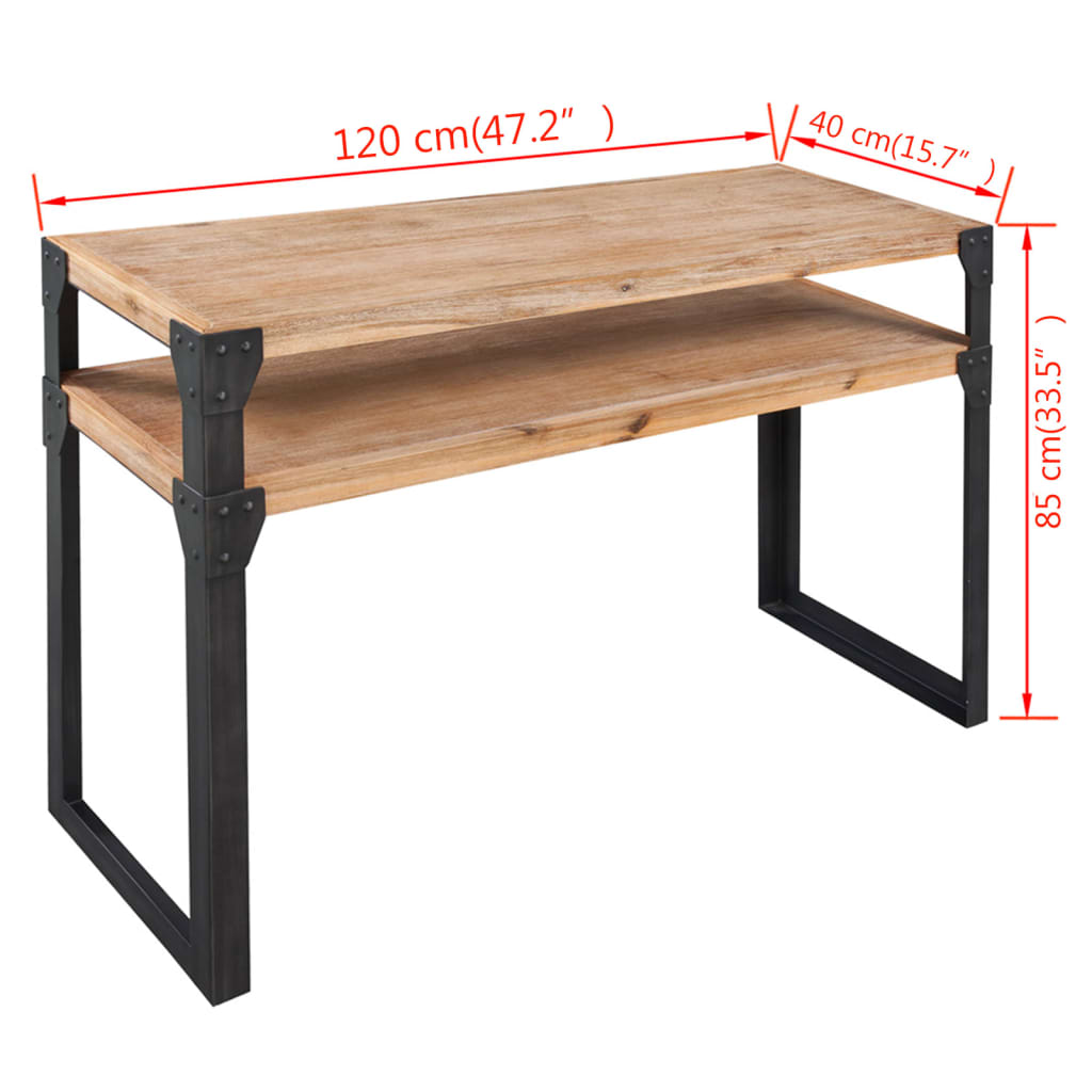 Tavolo Consolle in Legno Massello di Acacia 120x40x85 cm