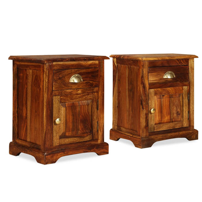 Comodini Set 2 pz 40x30x50 cm in Legno Massello di Sheesham 243939