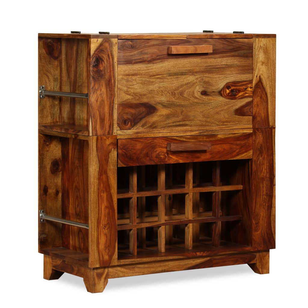 Mobile Bar in Legno Massello di Sheesham 85x40x95 cm 243948