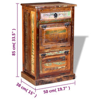 Scarpiera a 4 Livelli con Cassetto Legno Massello di Recupero cod mxl 43043