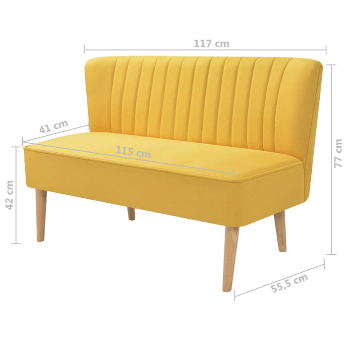 Divano in Stoffa 117x55,5x77 cm Giallo 244074