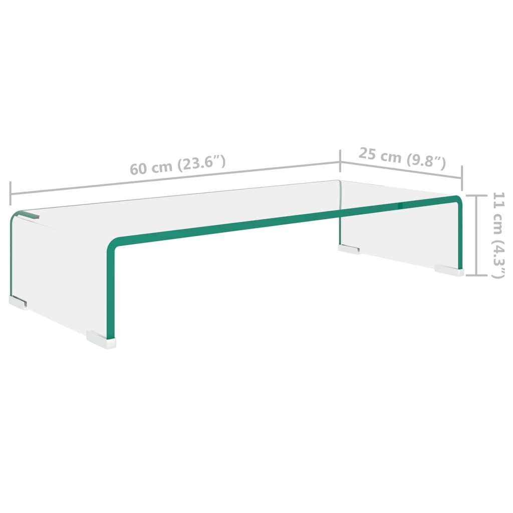 Mobile/Rialzo Porta TV in Vetro Trasparente 60x25x11 cm cod mxl 22523