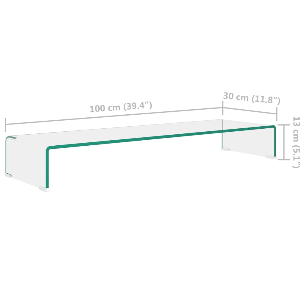 Mobile/Rialzo Porta TV in Vetro Trasparente 100x30x13 cm cod mxl 12819