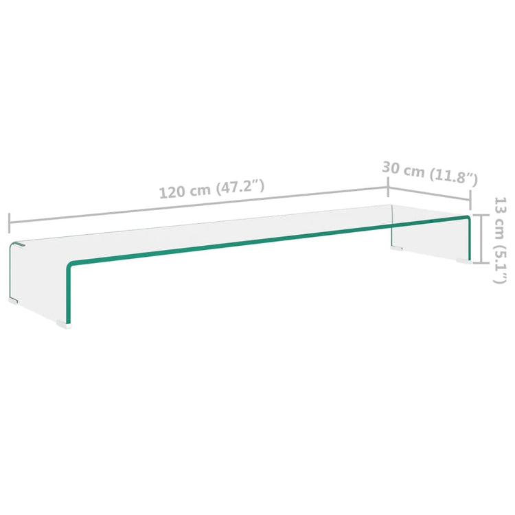 Mobile/Rialzo Porta TV in Vetro Trasparente 120x30x13 cm cod mxl 8826