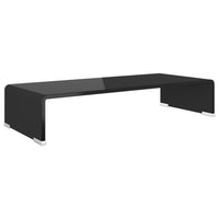 Mobile/Rialzo Porta TV in Vetro Nero 60x25x11 cm 244135