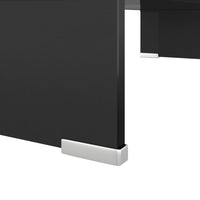 Mobile/Rialzo Porta TV in Vetro Nero 60x25x11 cm 244135