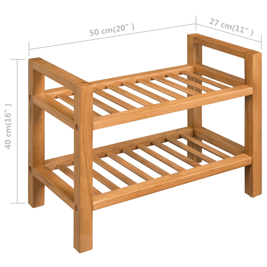 Scarpiera con 2 Ripiani 50x27x40 cm in Massello di Rovere cod mxl 42950