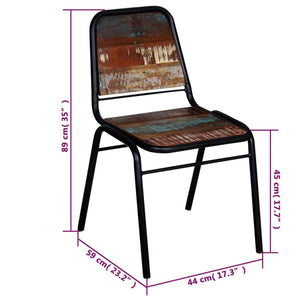 Sgabelli da Bar 2 pz in Legno Massello di Recupero cod mxl 11898