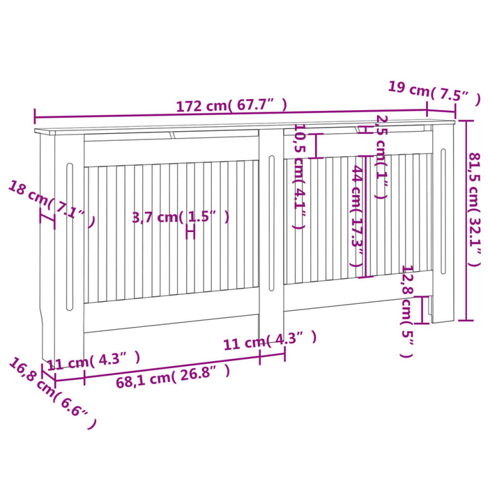 Copertura per Radiatore Bianca MDF 172 cm 244340