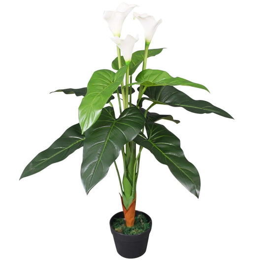 Calla Lily Artificiale con Vaso 85 cm Bianco cod mxl 54831