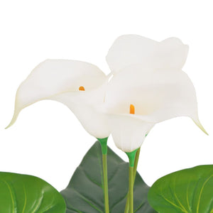 Calla Lily Artificiale con Vaso 85 cm Bianco