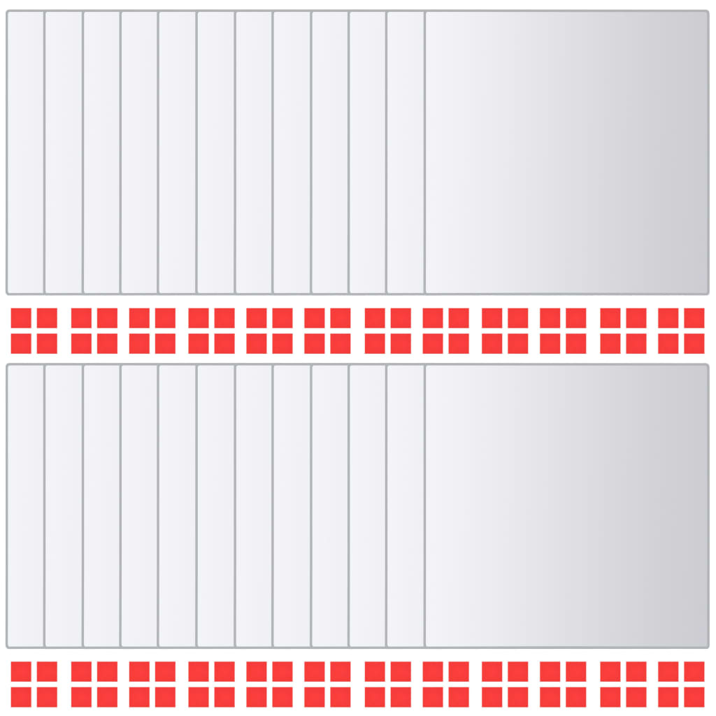 24 Pz Piastrelle a Specchio Quadrate in Vetro