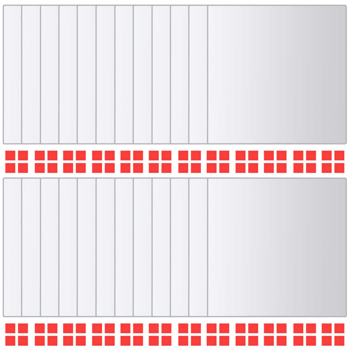 24 Pz Piastrelle a Specchio Quadrate in Vetro