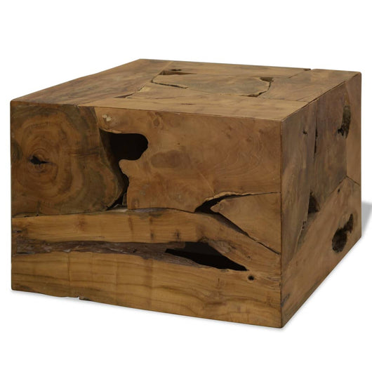 Tavolino da Caffè in Autentico Legno di Teak 50x50x35cm Marrone cod mxl 15593