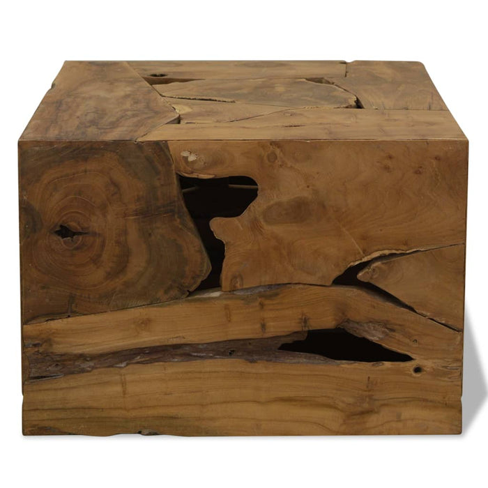 Tavolino da Caffè in Autentico Legno di Teak 50x50x35cm Marrone cod mxl 15593