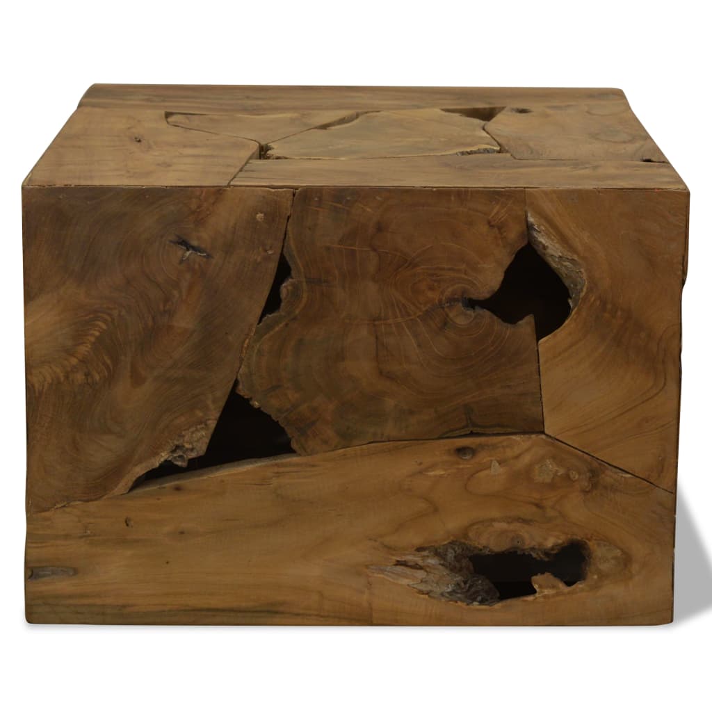 Tavolino da Caffè in Autentico Legno di Teak 50x50x35cm Marrone cod mxl 15593