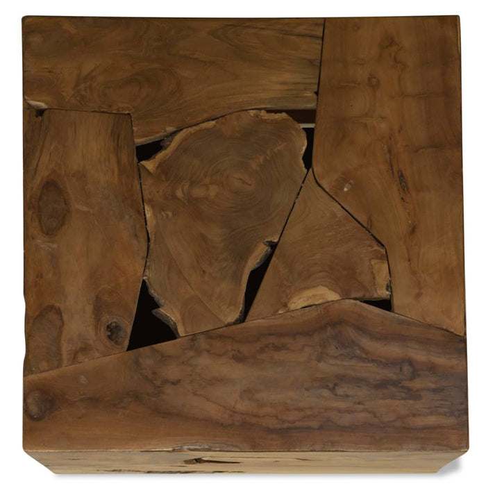 Tavolino da Caffè in Autentico Legno di Teak 50x50x35cm Marrone cod mxl 15593