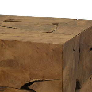 Tavolino da Caffè in Autentico Legno di Teak 50x50x35cm Marrone cod mxl 15593