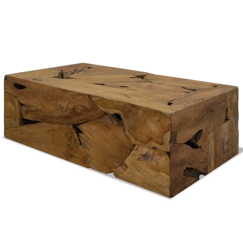 Tavolino da Caffè in Autentico Legno di Teak 90x50x30cm Marrone cod mxl 5706