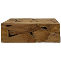 Tavolino da Caffè in Autentico Legno di Teak 90x50x30cm Marrone cod mxl 5706