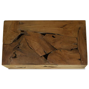 Tavolino da Caffè in Autentico Legno di Teak 90x50x30cm Marrone cod mxl 5706