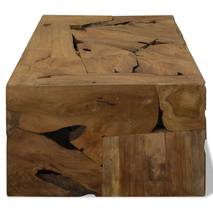 Tavolino da Caffè in Autentico Legno di Teak 90x50x30cm Marrone cod mxl 5706