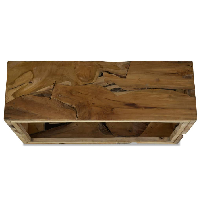 Tavolino da Caffè in Autentico Legno di Teak 90x50x30cm Marrone cod mxl 5706