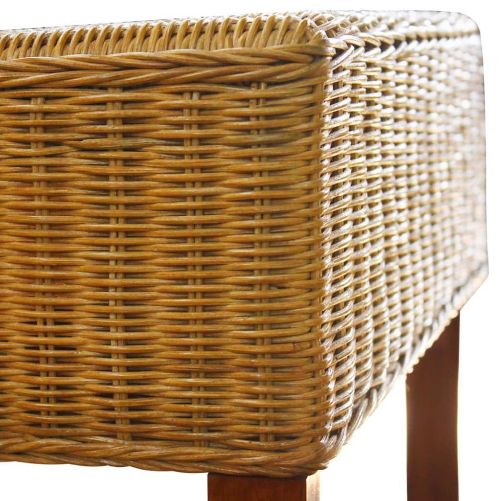 Sedie da Pranzo 6 pz Marroni in Rattan Naturale cod mxl 19124