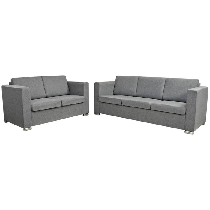 2 Pz Set di Divani in Stoffa Grigio Chiaro 274212