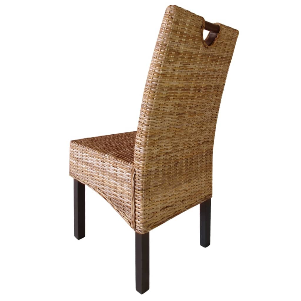 Sedie Sala da Pranzo 4 pz in Rattan Kubu e Legno di Mango cod mxl 31458