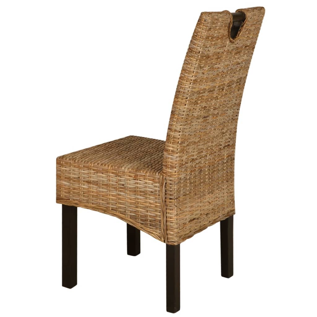 Sedie Sala da Pranzo 4 pz in Rattan Kubu e Legno di Mango cod mxl 31458