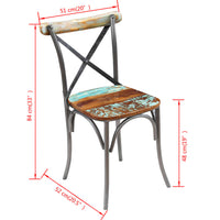 Sedie da Pranzo 6 pz in Legno Massello di Recupero cod mxl 7099