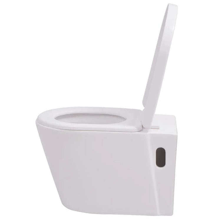 WC a Muro con Sciacquone Nascosto in Ceramica Bianco 274669