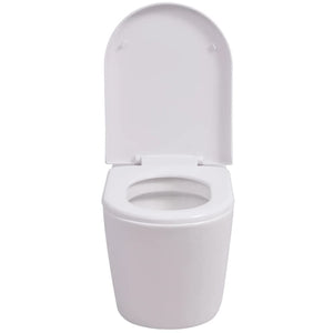 WC a Muro con Sciacquone Nascosto in Ceramica Bianco 274669