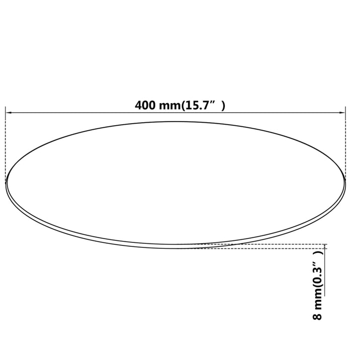 Superficie Tavolo Rotondo in Vetro Temperato 400 mm